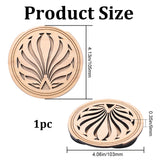 Wood Guitar Sound Hole Covers, Feedback Buffers, Hollow Out, Flat Round with Peacock Pattern, BurlyWood, 103x105x9mm