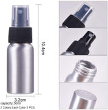 Refillable Aluminum Bottles, Salon Hairdresser Sprayer, Water Spray Bottle, Platinum, White, 10.4x3.2cm, Capacity: 30ml