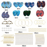 DIY Resin Dangle Earring Making Kits, 16Pcs Heart Resin Pendants, 10Pcs Half Round Alloy Links and Brass Linking Rings, Glass Pearl Beads and Brass Findings, Mixed Color, 122pcs/box