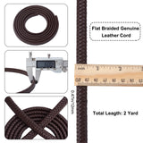 Flat Braided Leather Cord, for Necklace & Bracelet Making Accessories, Coconut Brown, 12x6mm