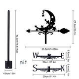 Orangutan Iron Wind Direction Indicator, Weathervane for Outdoor Garden Wind Measuring Tool, Moon, 273x358mm