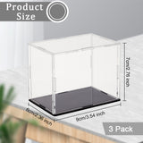 Trasparent Acrylic Toys Action Figures Display Boxs, Dustproof Minifigures Display Case with Black Base, Rectangle, Clear, Finish Product: 9x6x7cm