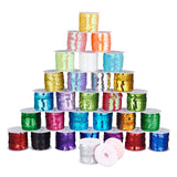 Eco-Friendly Plastic Paillette Beads, Sequins Roll, Mixed Color, 6mm, about 5m/roll, 30rolls/set