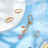 4Pcs 304 Stainless Steel Screw Carabiner Lock Charms, for Necklaces Making, Oval, Golden, 21x11x4mm, Screw: 7x4mm