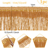 Polyester Fringe Ribbon, Tassel Lace Trim, Clothes Accessories Decoration, Dark Goldenrod, 4-1/8 inch(105mm), about 12.03 Yards(11m)/Card