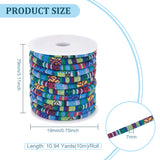 10M Ethnic Style Nylon Braided String, with Spool, Dodger Blue, 7mm, about 10.94 Yards(10m)/Roll