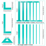 1 Set Acrylic Book Binding Spacer Tools, Cutting Guide, Rectangle & L/T-shaped & Trapezoid, Dark Turquoise, 24.8~248x5~149x2.5~3mm, 18pcs/set