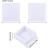 Acrylic Jewelry Box, with Sponge, Square, White, 5.05x5.05x2cm