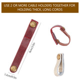 Cattlehide Cable Straps, Management Cable Ties, for USB Cable Headphone Wire, Mixed Color, 90x12x1.5~8.5mm, 4pcs/color, 5 colors, 20pcs/set