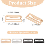 8Pcs 4 Colors Zinc Alloy Underwear Strap Buckles, Bra Hook, Number 9-Shaped, Mixed Color, 18x42x2.5mm, Inner Diameter: 2x37mm, 2pcs/color