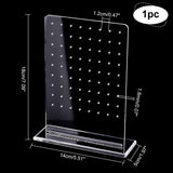 Transparent Acrylic Earring Display Stands, Earring Organizer Holder, Rectangle, Clear, 14x5x18cm, Hole: 1.8mm