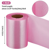 20M Polyester Satin Ribbon, Christmas Ribbon, For Opening Ceremony, Wedding Party Decoration, Pearl Pink, 4 inch(100mm), about 21.87 Yards(20m)/Roll