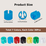 210Pcs 7 Colors Plastic Garment Markers Color Tags, Colored Clothes Hanger Code Clip, Column, Mixed Color, 12x10mm, Inner Diameter: 9.5mm, 30pcs/color