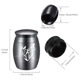 Alloy Cremation Urn Kit, with Disposable Flatware Spoons, Silver Polishing Cloth, Velvet Packing Pouches, Tree of Life Pattern, 40.5x30mm, 1pc