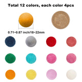 48Pcs 12 Colors DIY Doll Craft Pom Pom Balls, Wool Felt Pompom Ball, Mixed Color, 18~22mm, 4pcs/color