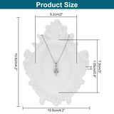 Gesso Jewelry Plate, Storage Tray, Cosmetics Jewelry Organizer, Oval, White, 147x106x10.5mm, Inner Diameter: 52.5x75mm