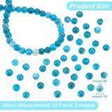 2 Strands Round Natural Apatite Beads Strands, Grade AB, 4~4.6mm, Hole: 1mm, about 93pcs/strand, 6.10''(15.5cm)