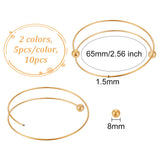 Vacuum Plating 304 Stainless Steel Bangles Making, Mixed Color, 2-1/2 inch(6.5cm), 2 colors, 5pcs/color, 10pcs