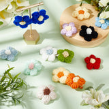 32Pcs 16 Colors Handmade Cotton Knitting Ornament Accessories, for DIY Sewing Craft, Flower, Mixed Color, 41x5mm, 2pcs/color