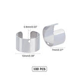 304 Stainless Steel Cuff Earrings, Stainless Steel Color, 10~11x7mm, Hole: 0.8mm, 100pcs/box