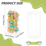 PVC Plastic Gift Storage Case, Gift Packaging Supplies, Rectangle, Clear, 7x7x18cm