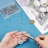 DIY 304 Stainless Steel Earring Making Kits, include Earring Hooks & Wire Pendants, Plastic Ear Nuts, Stainless Steel Color