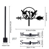 Orangutan Iron Wind Direction Indicator, Weathervane for Outdoor Garden Wind Measuring Tool, Bird, 240~245x358mm