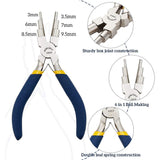 Iron Wire Looping Pliers, with Non-Slip Comfort Grip Handle, for Loops and Jump Rings, Blue, 155x84x13mm, head: 3mm/3.5mm/6mm/7mm/8.5mm/9.5mm