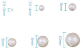 Imitation Pearl Acrylic Beads, Undrilled/No Hole, Matte Style, Round, Creamy White, 2.5~10mm