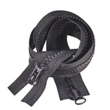 Garment Accessories, Zip-fastener Components, Nylon and Resin Open End Zipper, Black, 82.5x3.5x1.25cm