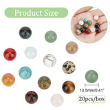 Natural & Synthetic Gemstone Round Beads, No Hole/Undrilled, Mixed Dyed and Undyed, 10.5mm, about 20pcs/box