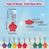 Synthetic Turquoise Tortoise Locking Stitch Markers, with 304 Stainless Steel Lobster Claw Clasp Stitch Marker, Mixed Color, 3.5cm, 20pcs/box