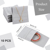 Microfiber Jewelry Pouches, Foldable Gift Bags, for Ring Necklace Earring Bracelet Jewelry, Square, Gainsboro, 8x7.8x0.3cm