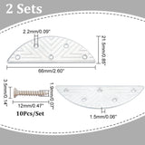 2 Sets Iron Heel Plates, Shoe Heel Taps, Repair Sole Pad, with Screw, Semi Circle, Platinum, 68x33x3mm, Hole: 2.2mm