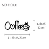 Laser Cut Basswood Wall Sculpture, for Home Decoration Kitchen Supplies, Word Coffee, 120x300x5mm