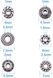 Tibetan Silver Spacer Beads Sets, Lead Free, Antique Silver, 6~7.5x2~3mm, Hole: 1~3.5mm, about 300pcs/box