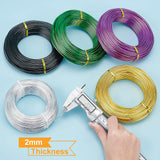 Round Aluminum Wire, for Jewelry Making, Black, 12 Gauge, 2.0mm, about 180.44 Feet(55m)/500g