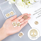 Self Adhesive Brass Stickers, Scrapbooking Stickers, for Epoxy Resin Crafts, Tree of Life Pattern, Golden, 20mm, 8pcs/box