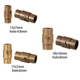 Brass Locking Tube Magnetic Clasps, Column, Mixed Color, 15x7mm, 17x7mm, 18x10mm, Hole: 4.8~8mm