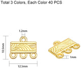 Alloy Chandelier Components, Rectagle, Mixed Color, 10.5x12.5x1mm, Hole: 1.2mm, 120pcs/box