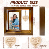 Double Sided Wooden Rotating Photo Frames with DIY Word Grandma Heart, for Tabletop, Flower, 210x230x15mm