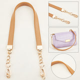 Imitation Leather Bag Handles, with Alloy Swivel Clasps, for Bag Straps Replacement Accessories, Camel, 62.5x1.9x0.45cm