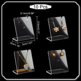 10Pcs Acrylic Earring Stands Displays, L-shaped, Clear, 3x5x5.5cm, Hole: 1.4mm