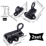 Aluminum & Alloy Lock Catch Clasps, with Screw, Suitcase Box Latch Hasp Lock Clasps, Black, 5.8x4.3x4.25cm, 2sets/bag