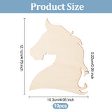Unfinished Wood Pieces, Wood Cutouts, for DIY Wall Decoration Pendants, Horse, 121x103x2.2mm