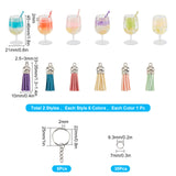 DIY Imitaion Fruit Juice Charm Keychain Making Kits, Including Acrylic Goblet Pendants, Faux Suede Tassel Pendant Decorations, Iron Split Rings, Mixed Color, 48pcs/set