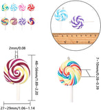 Handmade Polymer Clay Big Pendants, Lollipop, Mixed Color, 48~56x27~29x7~10mm, Hole: 2mm, 8colors, 4pcs/color, 32pcs/box