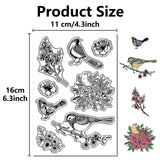 Custom PVC Plastic Clear Stamps, for DIY Scrapbooking, Photo Album Decorative, Cards Making, Stamp Sheets, Film Frame, Bird, 160x110x3mm