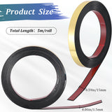 PVC Plastic Edge Banding, Adhesive Veneer Edge Trim for DIY Table, Cabinet, Furniture, Decorative Trim, Gold, 15x1.5mm, 5m/roll