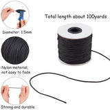 Nylon Thread, Black, 1.5mm, about 100yards/roll